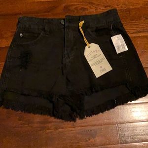 Black denim shorts NWT